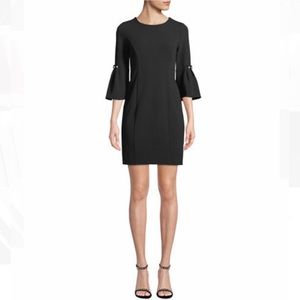 Neiman Marcus Black Pearl Bell Sleeve Dress-Small